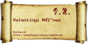 Valentinyi Mínea névjegykártya